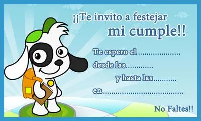 CLICK aquí para imprimir la Invitación de Doki para imprimir