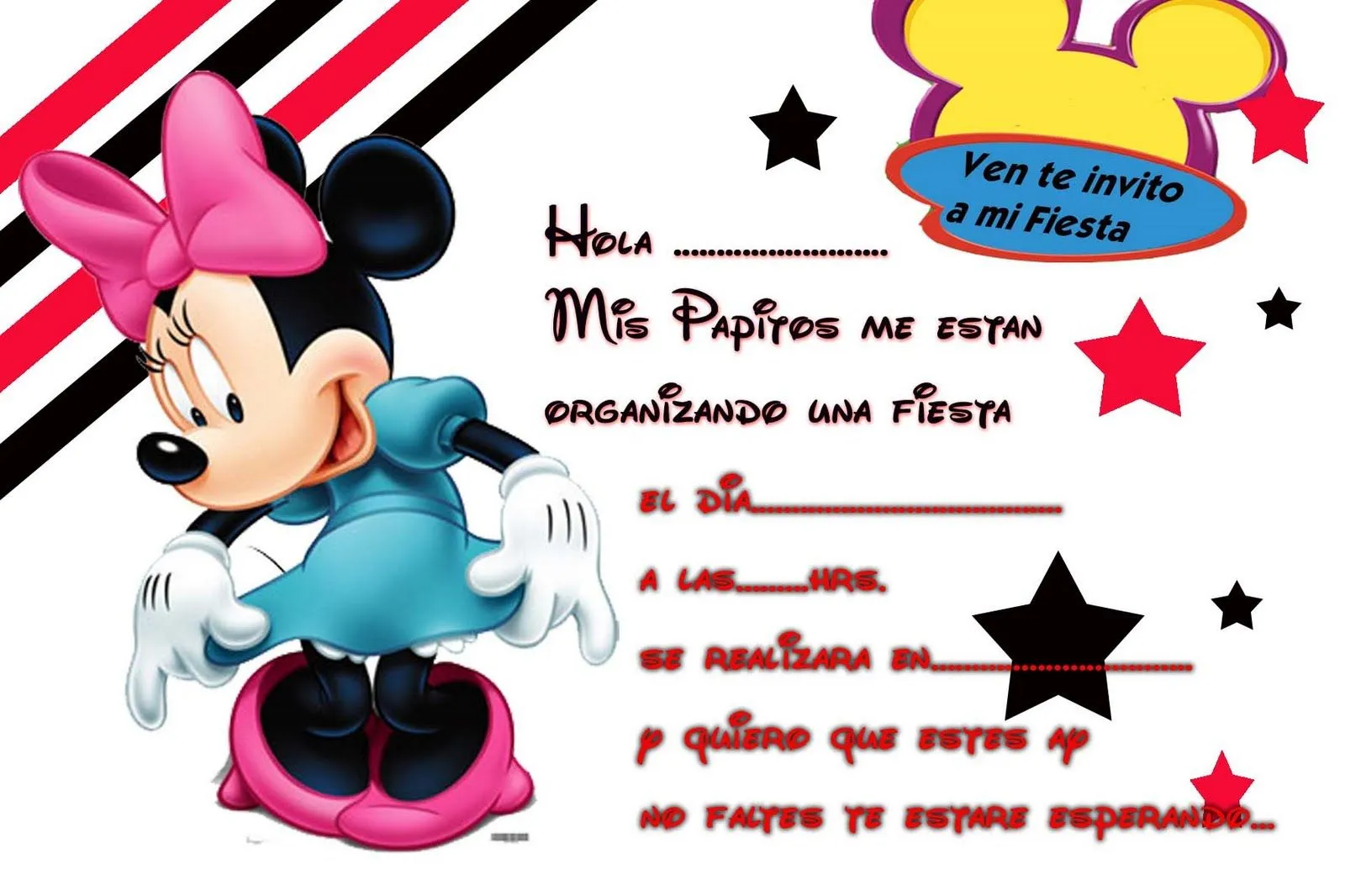 Tarjetas De Invitacion De Cumpleanos De Minnie Mouse Wallpapers | Real ...