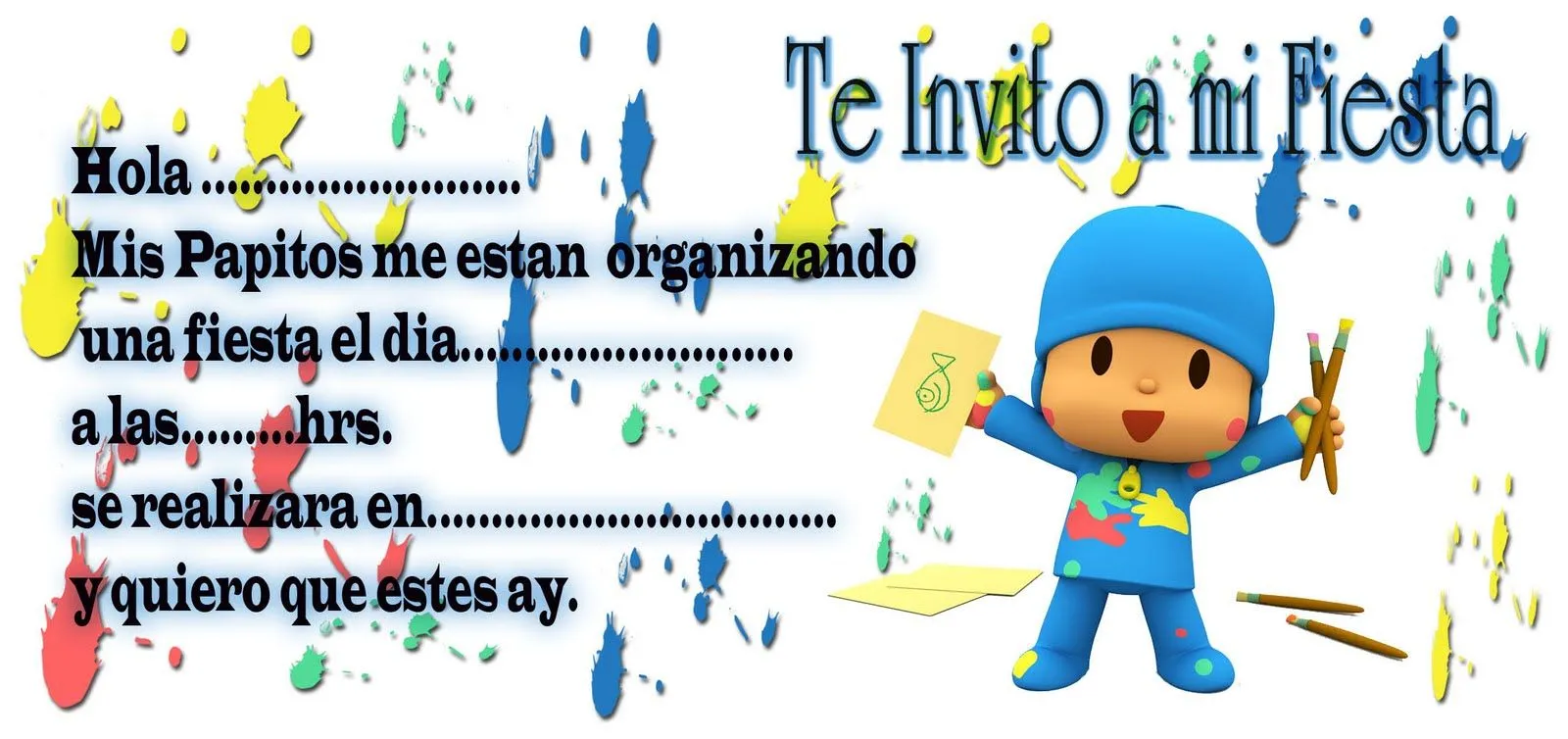 Tarjetas de cumpleaños para imprimir de pocoyo - Imagui