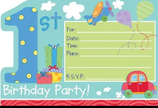 Tarjetas de cumpleaños de niños de 1 año - Imagui