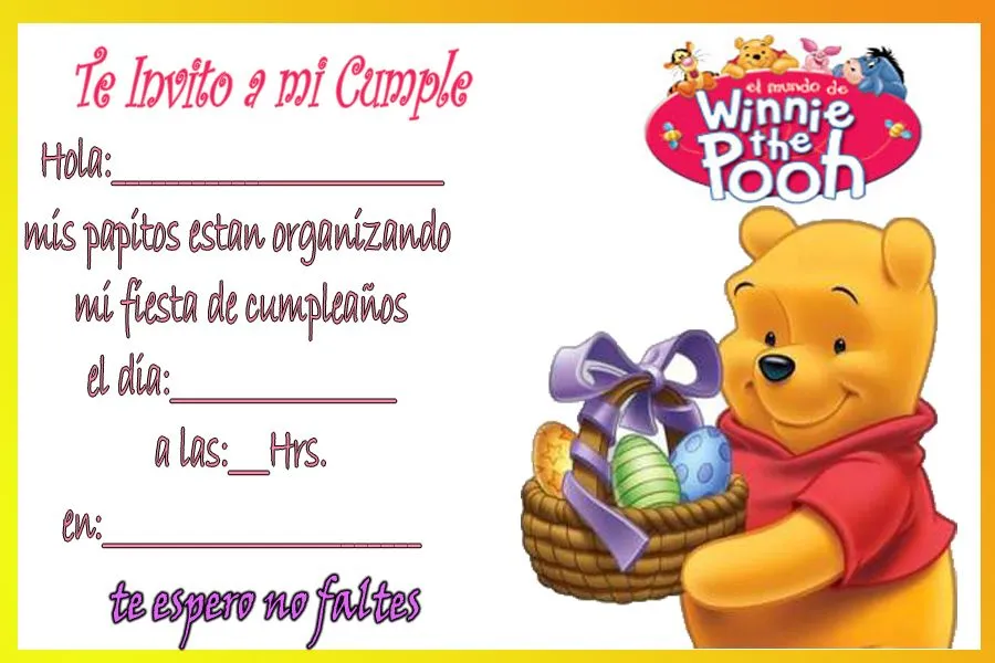 Tarjetas de cumpleaños de Winnie Pooh bebé - Imagui