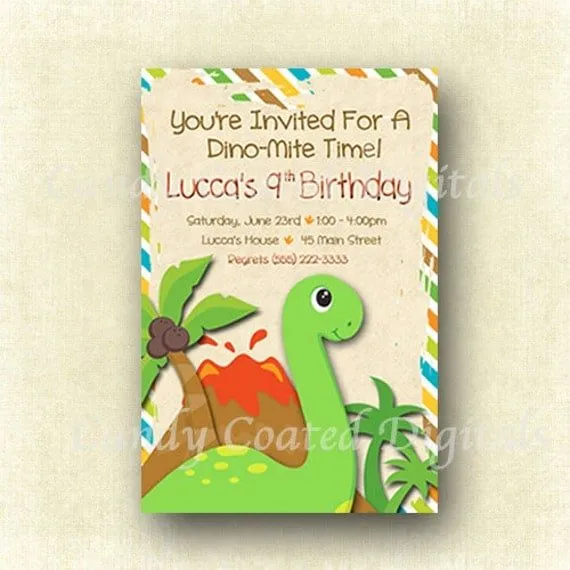 Tarjetas de invitación cumpleaños con dinosaurios - Imagui