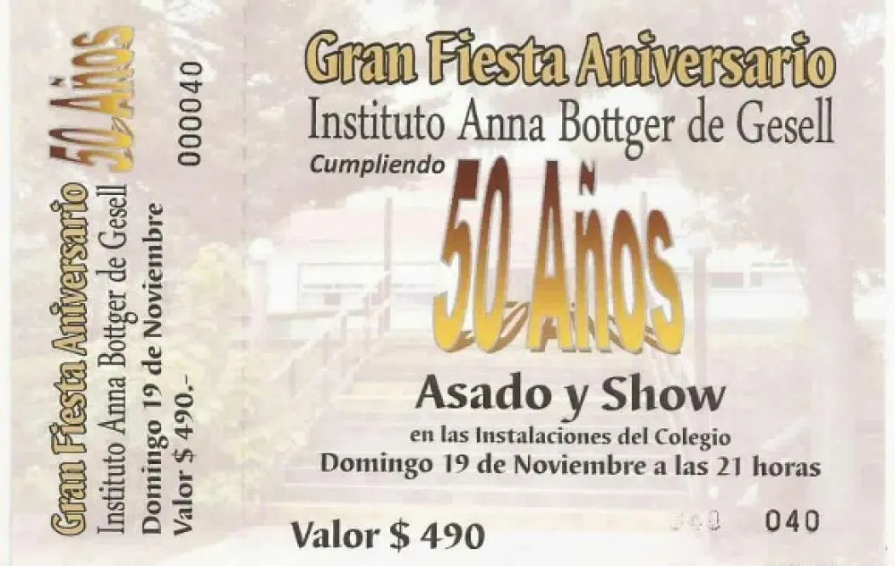 Tarjetas para la Gran Fiesta Aniversario del Instituto Anna Bottger