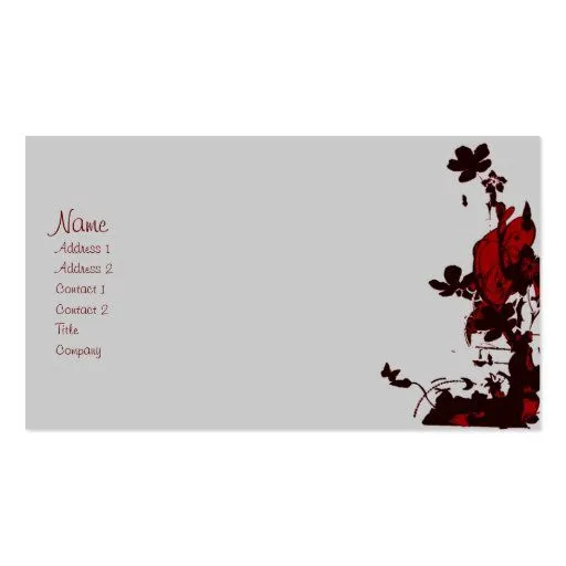 tarjetas góticas del perfil de las flores tarjetas de visita | Zazzle