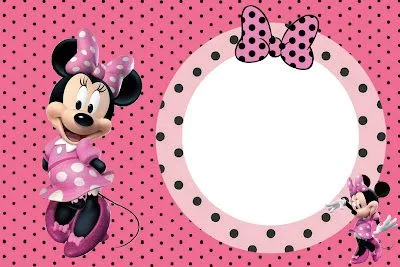 Tarjetas para imprimir gratis de Minnie Mouse en rosa, blanco y ...