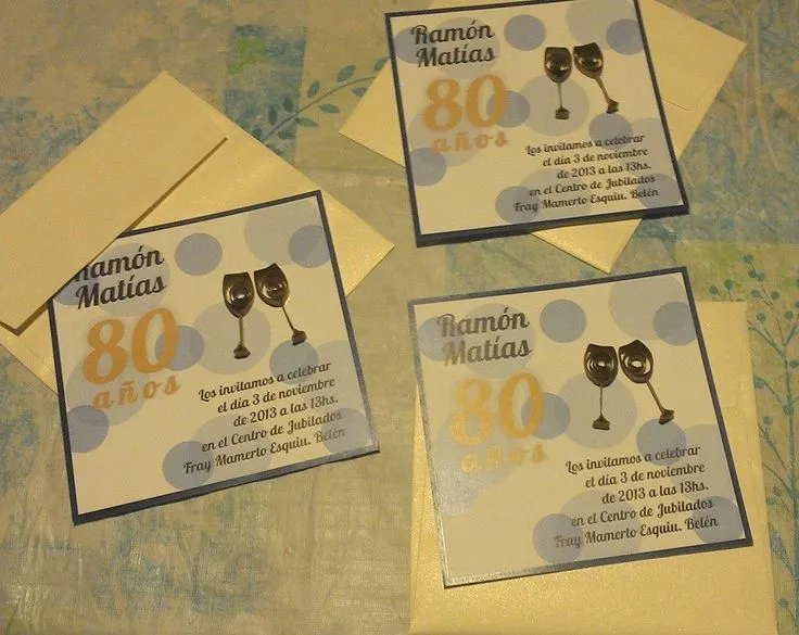 Tarjetas invitación 80 años filigrana on Pinterest