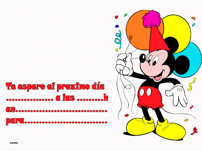 Tarjetas de invitación para cumpleaños de Mickey Mouse - Imagui