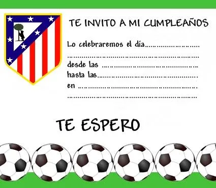 Invitaciónes cumpleaños futbol para imprimir gratis - Imagui