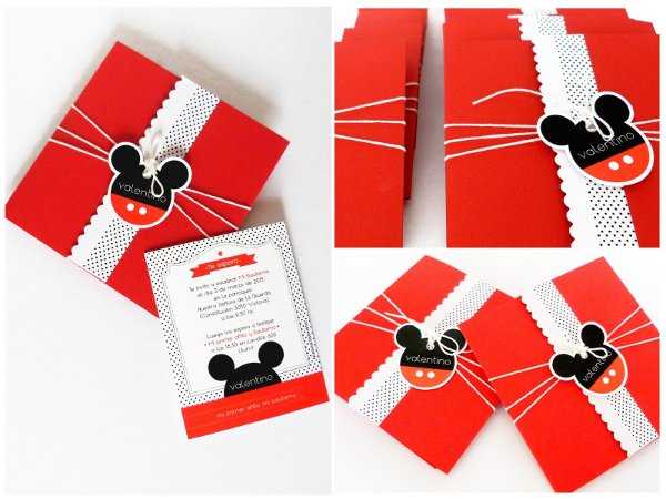 Tarjetas de invitación de Mickey Mouse ¿como hacer? - Imagui