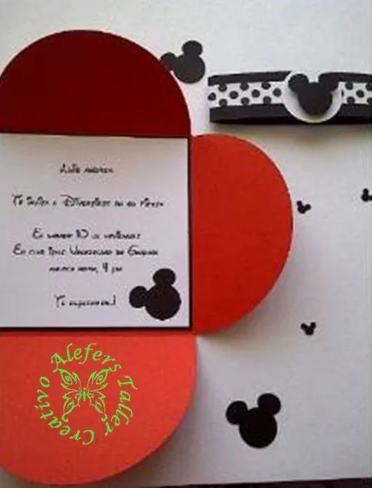 Tarjetas de invitación de Mickey Mouse para cumpleaños en foami ...