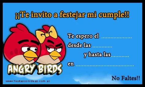 Angry Birds (Pajaro rojo y rosa) - Tarjetas de cumpleaños para ...