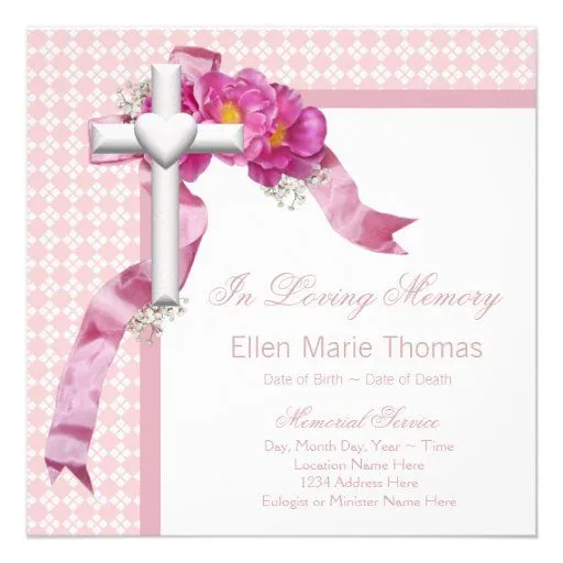 Tarjetas de luto color de rosa rosadas invitaciones personalizada ... Tarjetas de luto color de rosa rosadas invitaciones personalizada ...