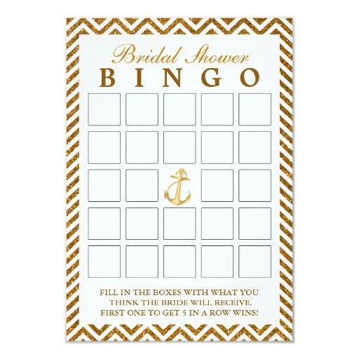 Tarjetas nupciales del bingo del oro del zigzag invitación 8,9 x ...