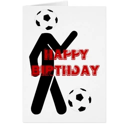 Fútbol/partido de fútbol al feliz cumpleaños del p tarjeton de Zazzle.