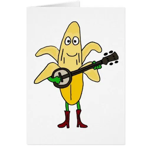 Tarjetas Plátano Del Dibujo Animado | Invitaciones Plátano Del ...