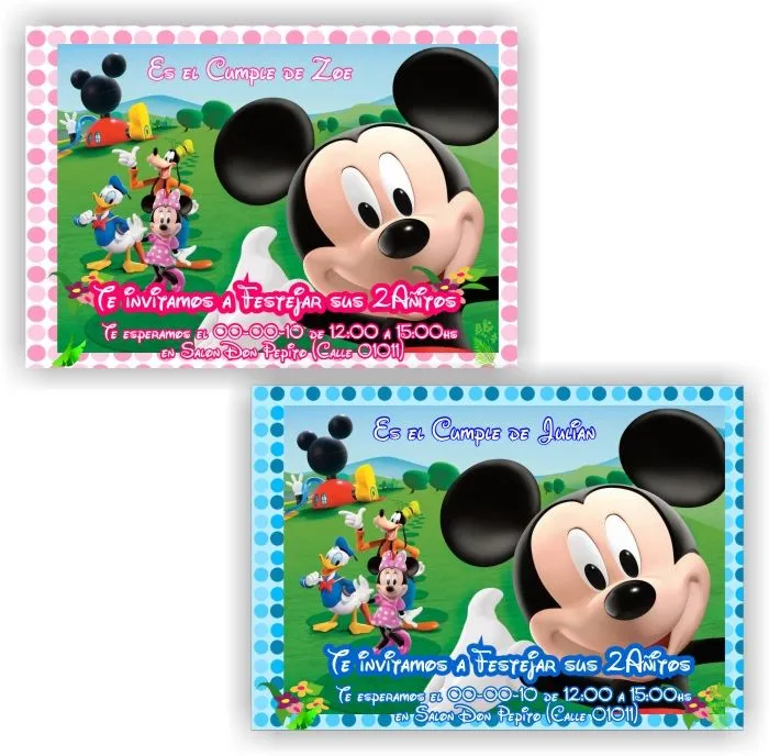  ... tarjetas y souvenirs: Tarjeta Cumpleaños Casa de mickey mouse - cod