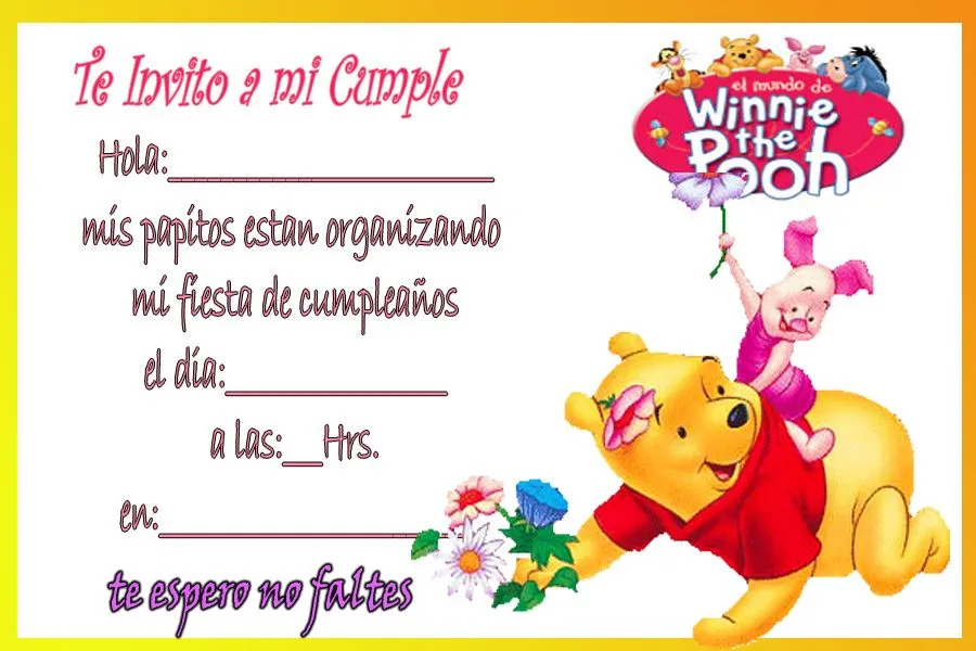 Tarjetas de Winnie Pooh bebé para imprimir - Imagui