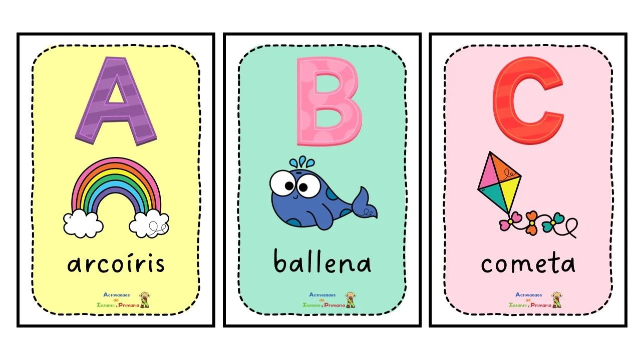 Tarjetitas a todo color: Las letras del abecedario Tarjetitas a todo color: Las letras del abecedario