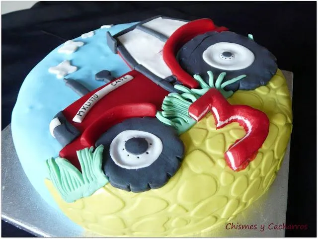 Tarta tractor para el cumpleaños de Alvaro - Paperblog