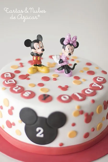 Tarta Mickey y Minnie Mouse para Agus y Olaya | tartas y nubes de ...