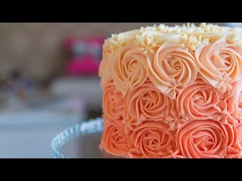 Tarta de rosas (rosette cake) - YouTube