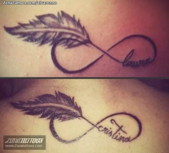 Tatuajes de plumas con infinito - Imagui