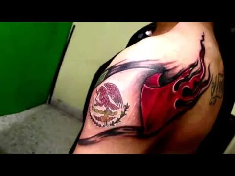 tatuaje de hoy NUESTRA BANDERA MEXICANA - YouTube
