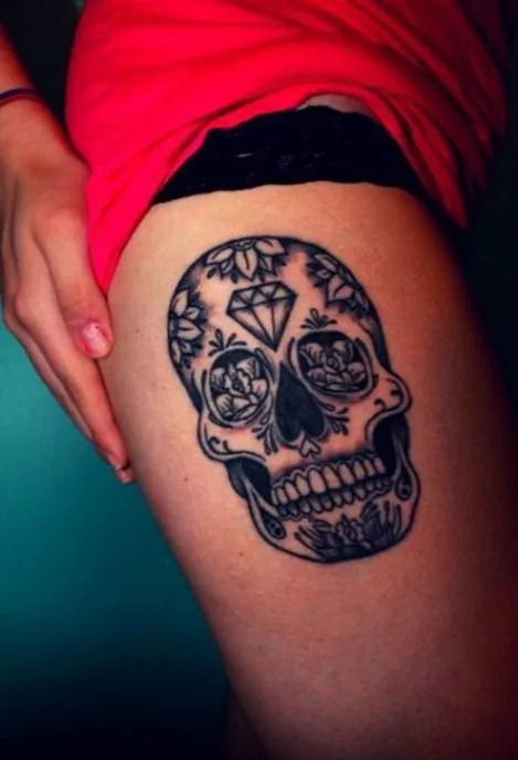 tatuaje calavera mexicana blanco y negro - Buscar con Google ...