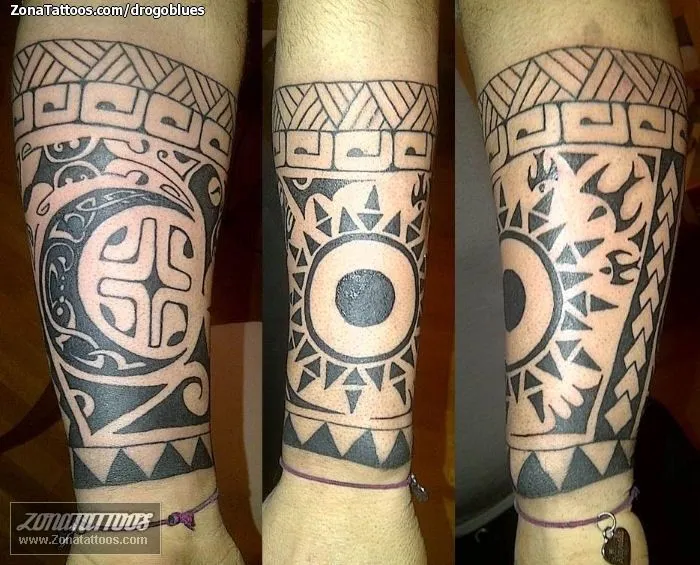 Tatuaje de drogoblues - Maoríes Antebrazo