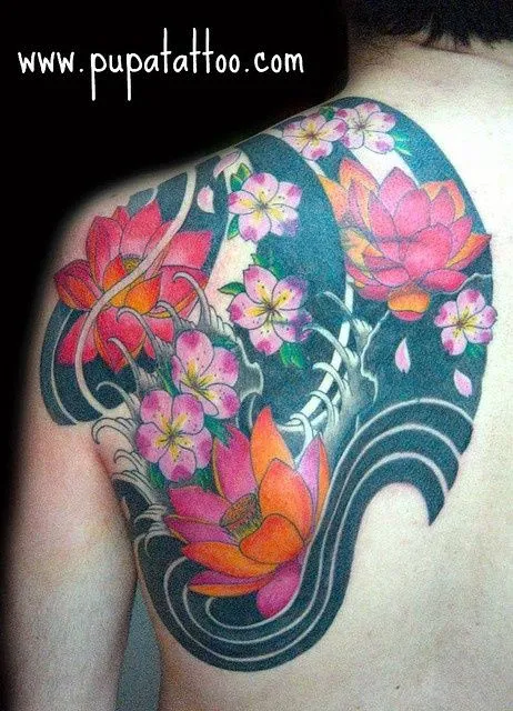 Tatuaje flores japonesas Pupa Tattoo Granada by Marzia PUPA Tattoo ...