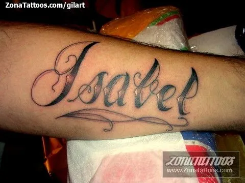 Tatuaje de gilart - Nombres Letras Isabel