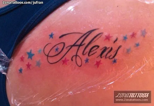 Tatuaje de jufran - Alexis Nombres Letras