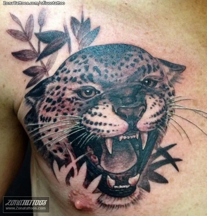 Tatuaje de ofiucotattoo - Jaguar Hojas Animales