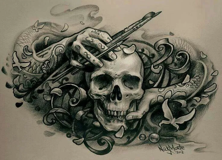 Tatuaje #Tattoo #Calavera #Dibujo | Skull ☠ | Pinterest