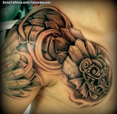 Tatuaje de TATUAJESCALA - Quetzalcóatl Aztecas Hombro