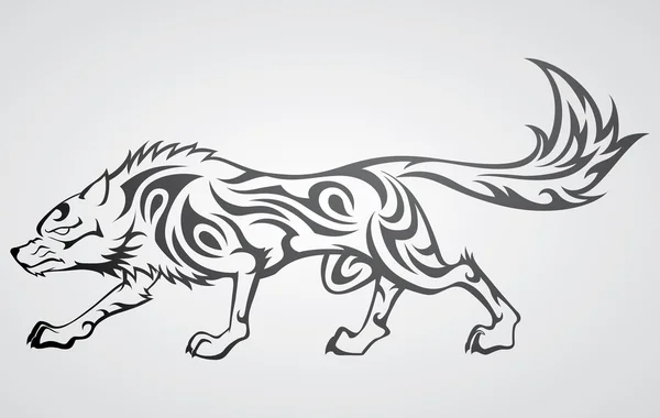 tatuaje tribal del lobo — Vector stock © kuzzie #2451837