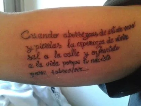 Tatuajes de frases en español en el brazo - Imagui