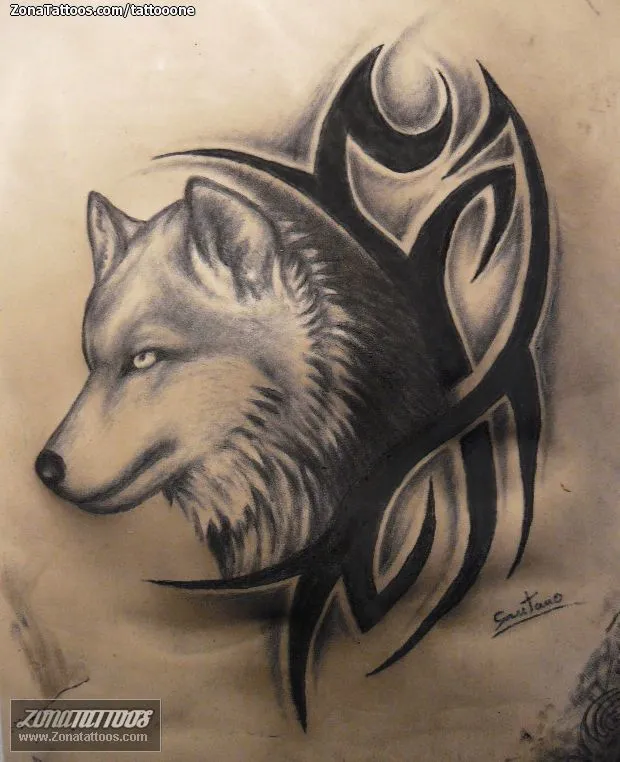 Tatuaje de tattooone - Lobos Piel Sintética Tribales