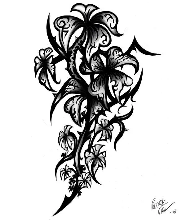 Tatuajes de flores con estilo tribal - Mil Recursos