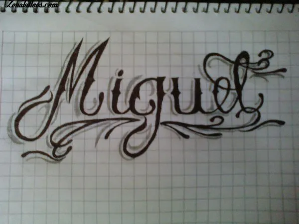 Miguel en letra cursiva - Imagui