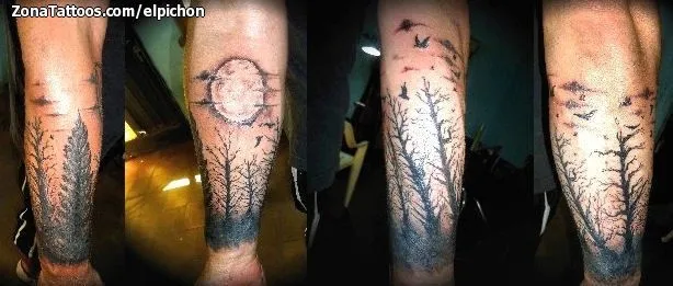 Tatuajes de paisajes con arboles - Imagui