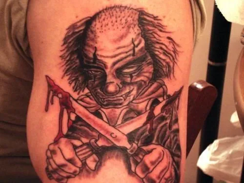 Tatuajes de payasos diabólicos y asesinos | Scary Clown Tattoos ...