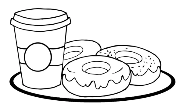 Taza de café contorneado con donuts — Foto stock © HitToon #4727472