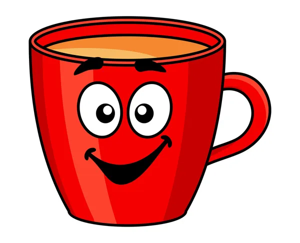 Taza de coloridos dibujos animados rojo café — Vector stock ...