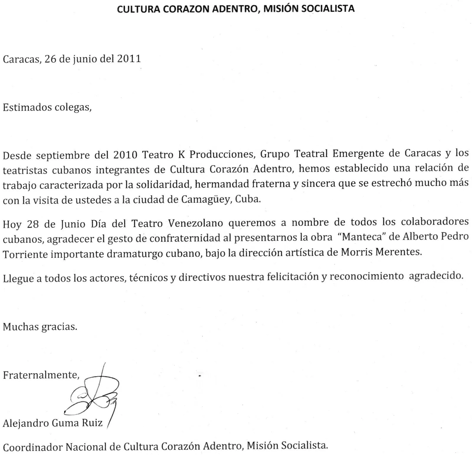 Teatro K Producciones: Comunicado de Agradecimiento para Teatro K ... Teatro K Producciones: Comunicado de Agradecimiento para Teatro K ...