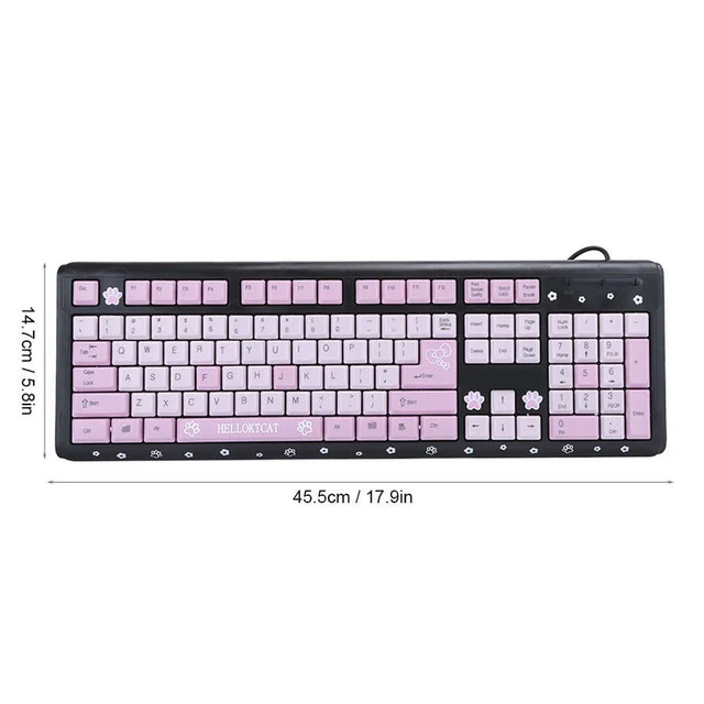 Teclado USB de 104 teclas con cable, teclado ultrafino de dibujos animados para el hogar, oficina, ordenador portátil - AliExpress Teclado USB de 104 teclas con cable, teclado ultrafino de dibujos animados para el hogar, oficina, ordenador portátil - AliExpress