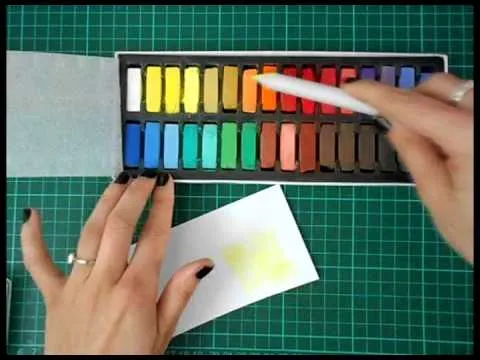 técnica con watermark + tizas pastel - YouTube