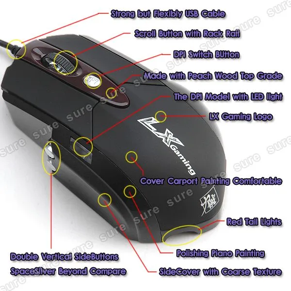 Nuevo! Raton Mouse USB LED Optico Ferrari Coche Carro Negro ...