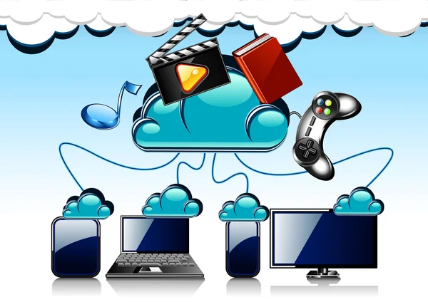 Tecnología cloud de dibujos animados — Vector stock © yurakr #18131153