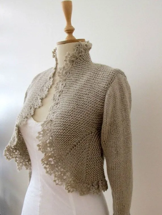 Tejer Cardigan tejido Crochet Bolero frontera por crochetbutterfly
